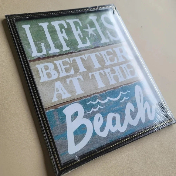 NWT Special Moments Wall Art Picture Framed "Life Is Better At The Beach" 9"×11" - Picture 2 of 9